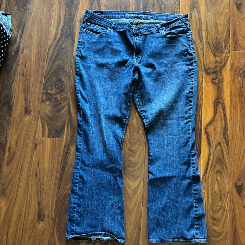 Signature by Levi Strauss Dark Blue Wide Leg Jeans